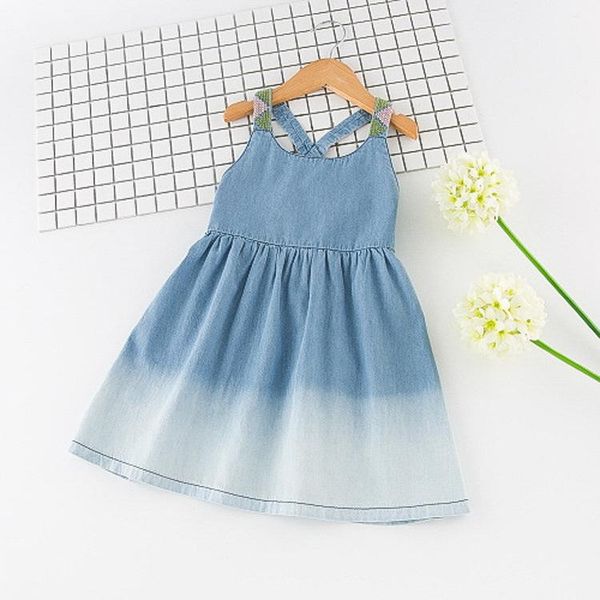 girl's dresses 2021 girls summer dress kids pleated gradient denim european style children 3-7 years, Red;yellow
girl's dresses 2021 girls summer dress kids pleated gradient denim european style children 3-7 years, Red;yellow