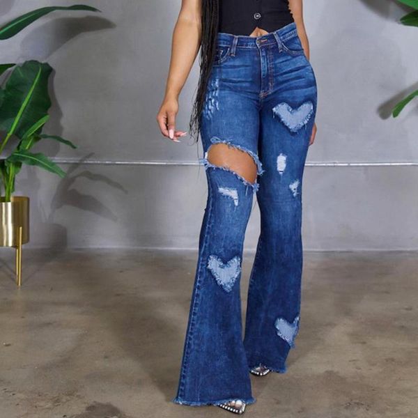 women's jeans women flare ripped all match denim pants streetwear female boyfriend jean trousers, Blue
women's jeans women flare ripped all match denim pants streetwear female boyfriend jean trousers, Blue