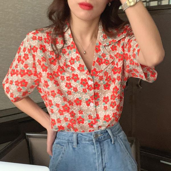 women's blouses & shirts collar full screen small flower design feeling restoring ancient ways single-breasted coat female short-sleeve, White
women's blouses & shirts collar full screen small flower design feeling restoring ancient ways single-breasted coat female short-sleeve, White