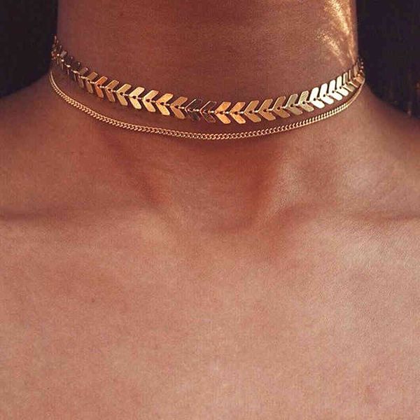 2021 choker two layers necklaces fishbone airplane shape gold color necklace flat chain jewelry, Silver
2021 choker two layers necklaces fishbone airplane shape gold color necklace flat chain jewelry, Silver