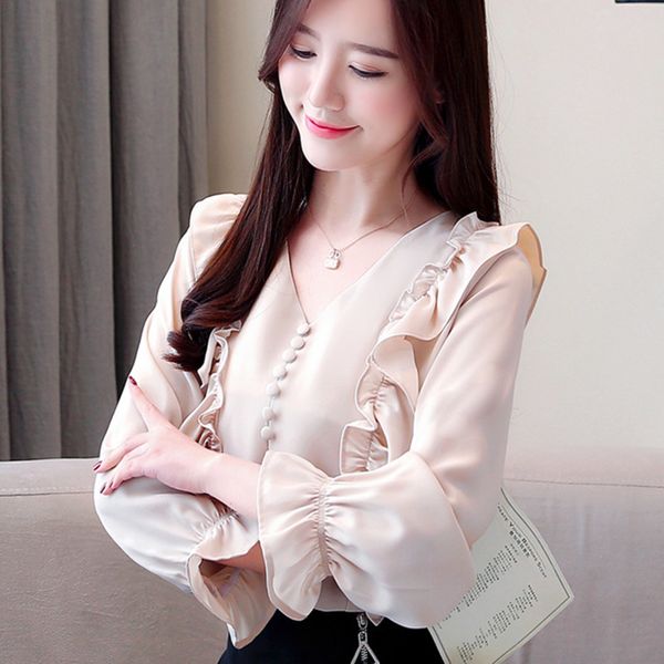 korean women blouses chiffon for long sleeve shirts woman ruffles plus size ladies v neck shirt 210427, White
korean women blouses chiffon for long sleeve shirts woman ruffles plus size ladies v neck shirt 210427, White