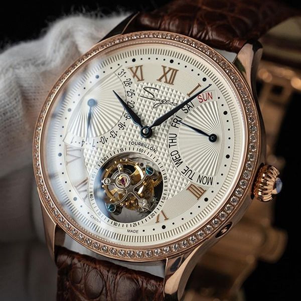 wristwatches male roman numerals watch man flying tourbillon seagull movement crystal bezel elegant men's watches mechanic, Slivery;brown
wristwatches male roman numerals watch man flying tourbillon seagull movement crystal bezel elegant men's watches mechanic, Slivery;brown