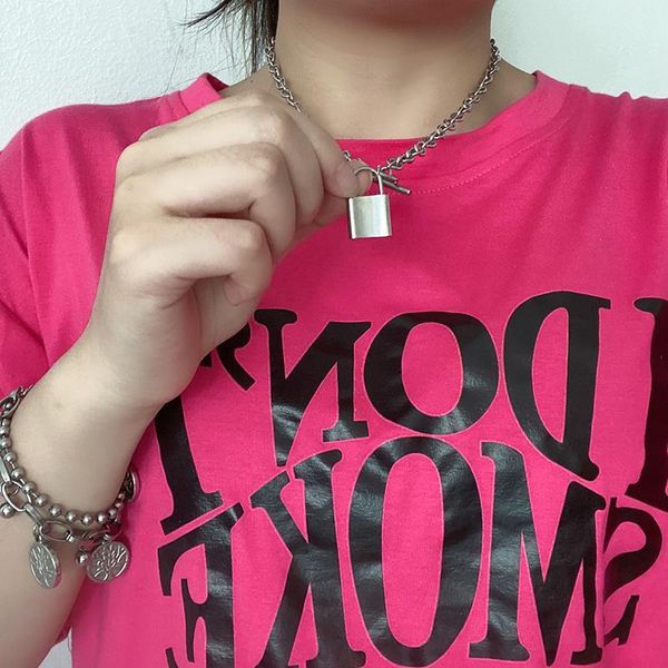 pendant necklaces european and american street hip-hop punk personality retro simple lock necklace men women stainless steel, Silver
pendant necklaces european and american street hip-hop punk personality retro simple lock necklace men women stainless steel, Silver