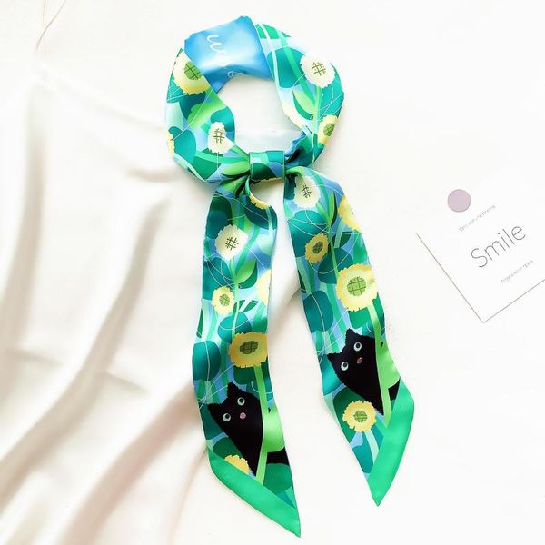 scarves designer women's long skinny hair head bandana scarf woman cat printed bag handle for neck sj440, Blue;gray
scarves designer women's long skinny hair head bandana scarf woman cat printed bag handle for neck sj440, Blue;gray