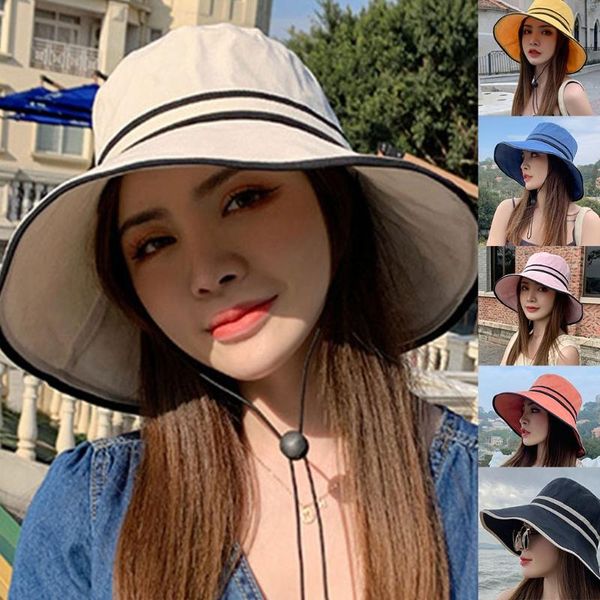 wide brim hats womens summer floppy sun hat with chin strap elegant solid color striped uv protection visor travel beach cap, Blue;gray
wide brim hats womens summer floppy sun hat with chin strap elegant solid color striped uv protection visor travel beach cap, Blue;gray