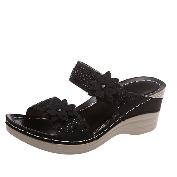 sandals wedges women slippers fashion flowers breathable peep toe summer outdoor thick bottom slip-on beach shoes flip flops, Black
sandals wedges women slippers fashion flowers breathable peep toe summer outdoor thick bottom slip-on beach shoes flip flops, Black