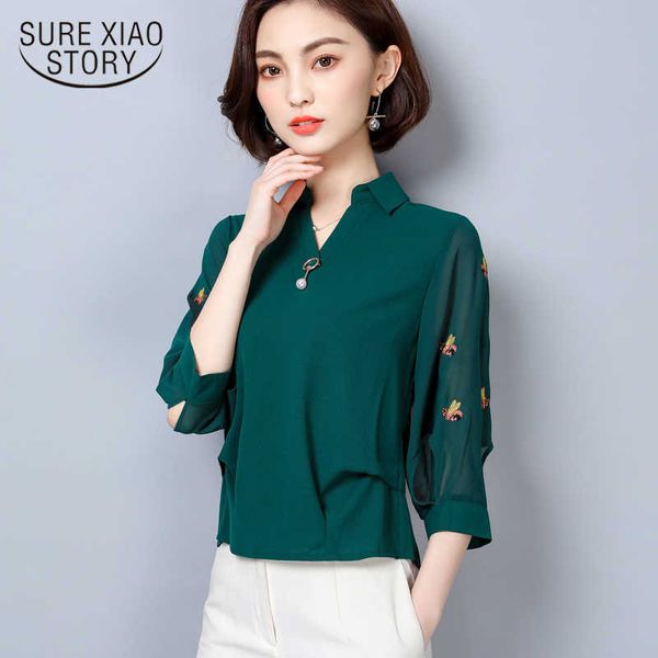women fashion shirts chiffon korean fashion clothing blouse women's and blouses embroidered ladies plus size 2639 50 210527, White
women fashion shirts chiffon korean fashion clothing blouse women's and blouses embroidered ladies plus size 2639 50 210527, White