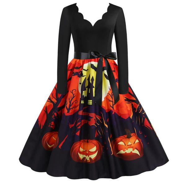 casual dresses halloween costume party dress women robe pinup long sleeve v neck pumpkin skull print vintage gohic black patchwork, Black;gray
casual dresses halloween costume party dress women robe pinup long sleeve v neck pumpkin skull print vintage gohic black patchwork, Black;gray