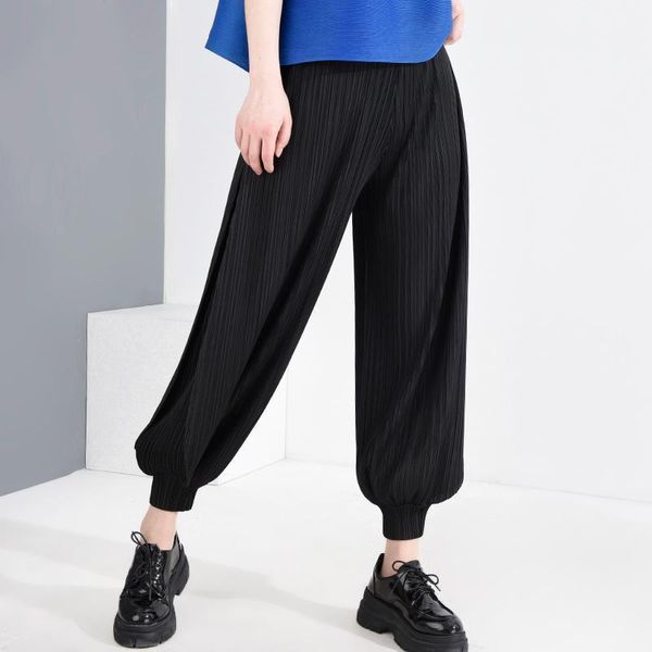 women's pants & capris lanmrem 2021 spring summer elastic high waist pleated loose women black turnup famale casual tide ar22101, Black;white
women's pants & capris lanmrem 2021 spring summer elastic high waist pleated loose women black turnup famale casual tide ar22101, Black;white