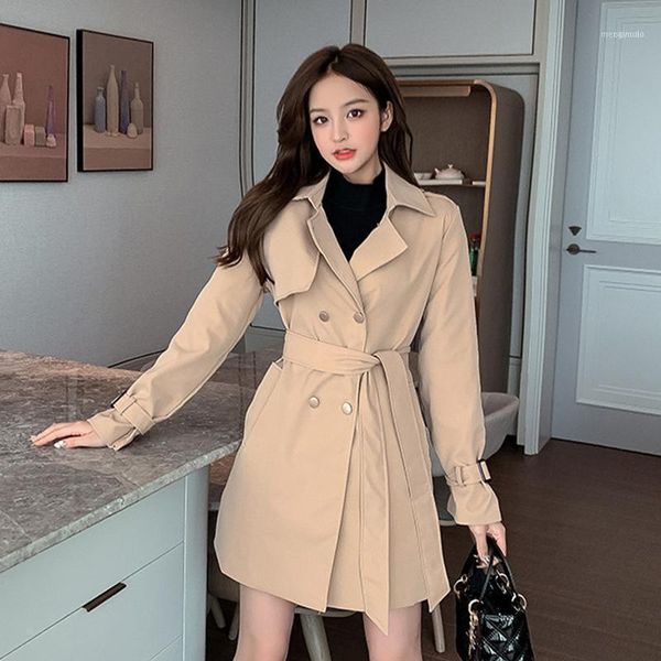 women's trench coats arrival fashion women spring autumn temperament ladies slim double-breasted belted long sleeve coat wild a-line ja, Tan;black 
women's trench coats arrival fashion women spring autumn temperament ladies slim double-breasted belted long sleeve coat wild a-line ja, Tan;black