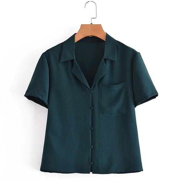 women's blouses & shirts fashion lapel short-sleeved single-breasted women solid color shirt vintage with pocket loose casual chic fema, White
women's blouses & shirts fashion lapel short-sleeved single-breasted women solid color shirt vintage with pocket loose casual chic fema, White