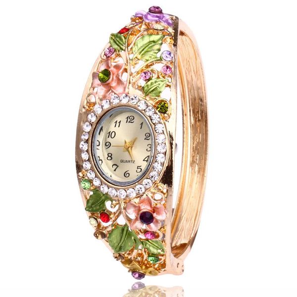wristwatches vintage flowers women bangle watches fashion quartz wrist handmade painted ladies bracelet female clock, Slivery;brown
wristwatches vintage flowers women bangle watches fashion quartz wrist handmade painted ladies bracelet female clock, Slivery;brown