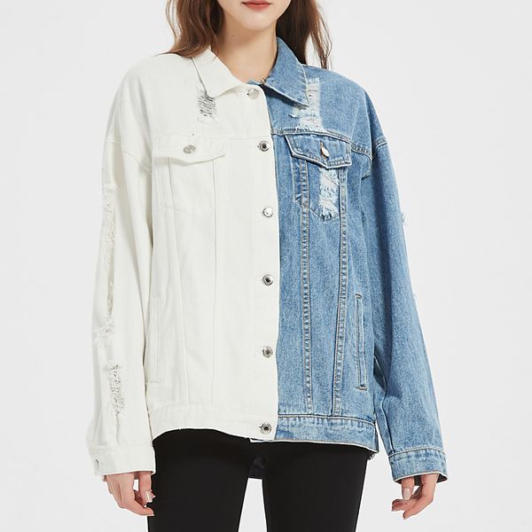 two piece dress color contrast mode denim female jacket loose lapel long sleeve woman's single fall breasted casual akou, White
two piece dress color contrast mode denim female jacket loose lapel long sleeve woman's single fall breasted casual akou, White