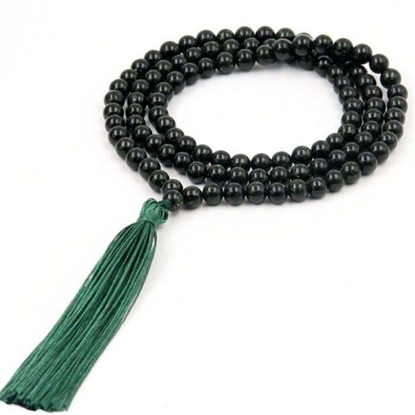 beaded, strands style natural green sand stone buddhist 6mm 108 prayer bracelet yoga tassel necklace female meditation jewelry wholesale, Black
beaded, strands style natural green sand stone buddhist 6mm 108 prayer bracelet yoga tassel necklace female meditation jewelry wholesale, Black