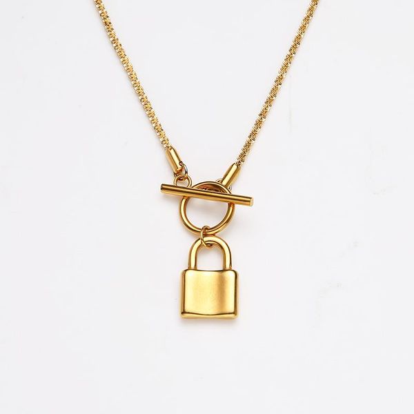 pendant necklaces lock padlock necklace stainless steel toggle for women gold/silver color metal bling chain choker collier
pendant necklaces lock padlock necklace stainless steel toggle for women gold/silver color metal bling chain choker collier