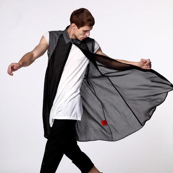 men's vests 2021 clothing a long sleeveless vest shirt loose youth sunscreen thin spinning cardigan singer costumes, Black;white
men's vests 2021 clothing a long sleeveless vest shirt loose youth sunscreen thin spinning cardigan singer costumes, Black;white