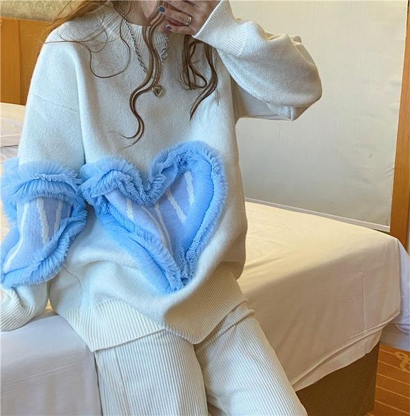 women's sweaters winter round neck long sleeve knitted sweater fashion lace loving heart oversized loose pullovers you1365, White;black
women's sweaters winter round neck long sleeve knitted sweater fashion lace loving heart oversized loose pullovers you1365, White;black
