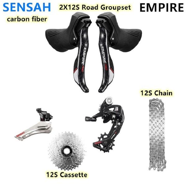 bike derailleurs sensah empire pro 2x12 speed, 24s road groupset carbon fiber shifter lever rear derailleur ybn x12 chain 170/175mm crankset
bike derailleurs sensah empire pro 2x12 speed, 24s road groupset carbon fiber shifter lever rear derailleur ybn x12 chain 170/175mm crankset