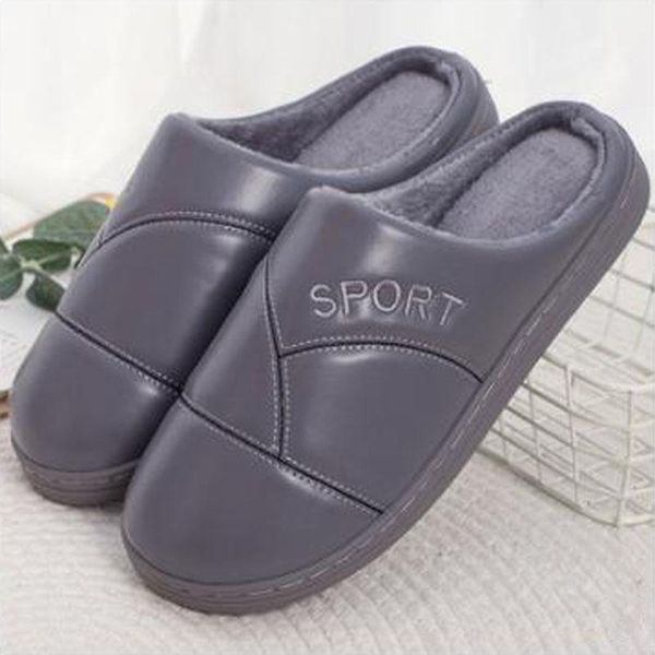 slippers 2021 waterproof soft leather women warm plush slides memory foam non-sllip shoes indoor bedroom men couple home, Black
slippers 2021 waterproof soft leather women warm plush slides memory foam non-sllip shoes indoor bedroom men couple home, Black