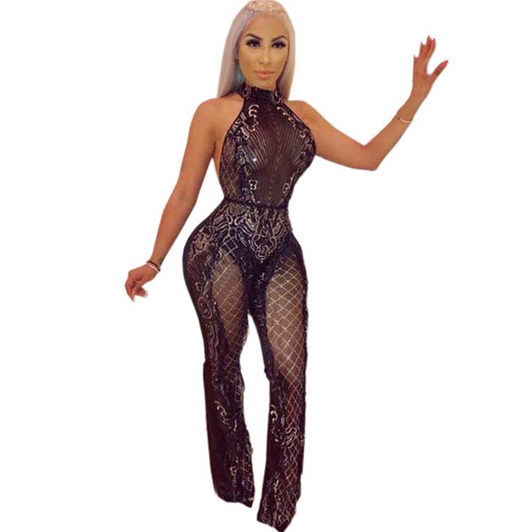 sheer mesh black sequin jumpsuit women rompers sleeveless halter backless see through nightclub sparkly jumpsuit overalls, Black;white
sheer mesh black sequin jumpsuit women rompers sleeveless halter backless see through nightclub sparkly jumpsuit overalls, Black;white