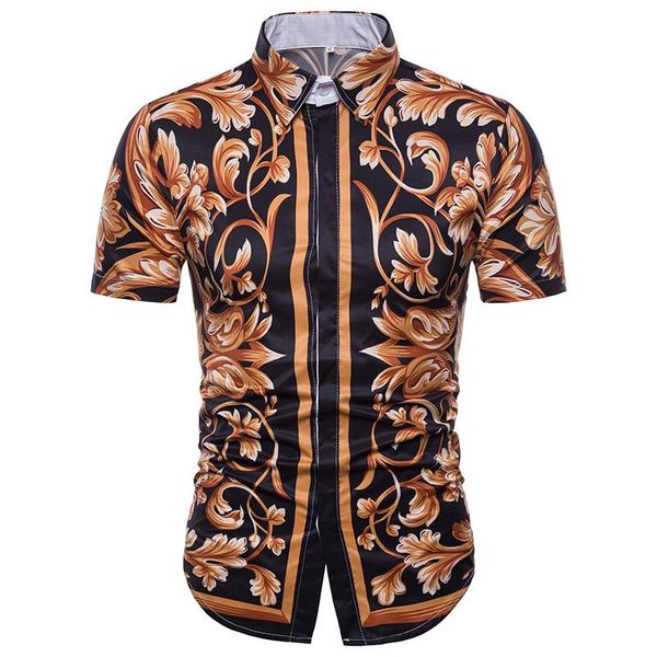 men's casual shirts mens slim fit short sleeve dress 2021 baroque shirt men party show prom chemise homme streetwear male, White;black
men's casual shirts mens slim fit short sleeve dress 2021 baroque shirt men party show prom chemise homme streetwear male, White;black