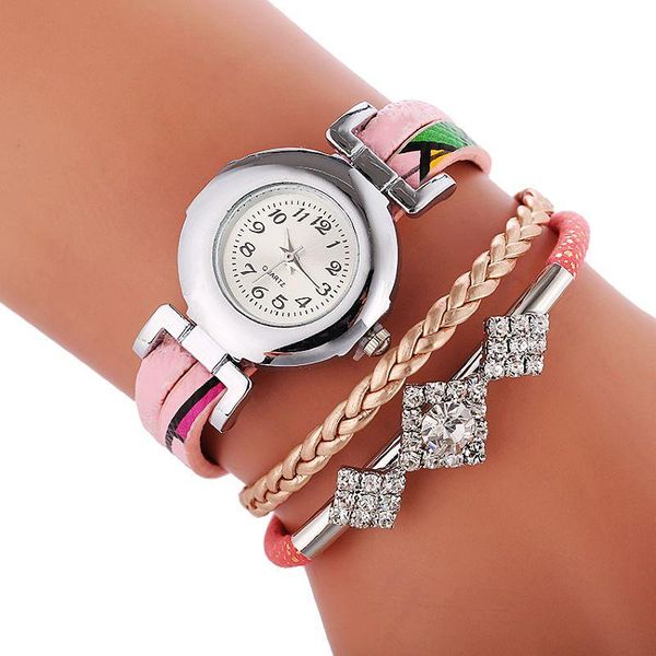 wristwatches 100pcs/lot fashion big crystal weave leather watch quartz wrap around lady braided wrist watches for women, Slivery;brown
wristwatches 100pcs/lot fashion big crystal weave leather watch quartz wrap around lady braided wrist watches for women, Slivery;brown