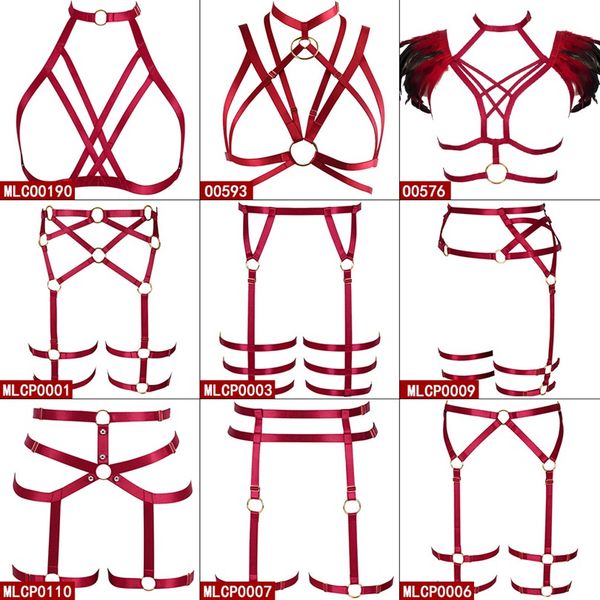 red harness body strappy bra elastic garter belts harajuku punk hollow out pentagram underwear bondage night clubs rave, Black;white
red harness body strappy bra elastic garter belts harajuku punk hollow out pentagram underwear bondage night clubs rave, Black;white