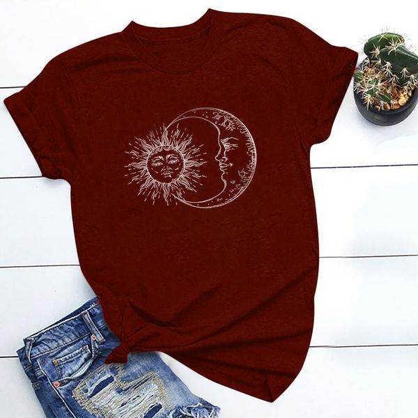 women's t-shirt vintage printed pattern casual fashion soild color short sleeve women t-shirts and club female, White
women's t-shirt vintage printed pattern casual fashion soild color short sleeve women t-shirts and club female, White
