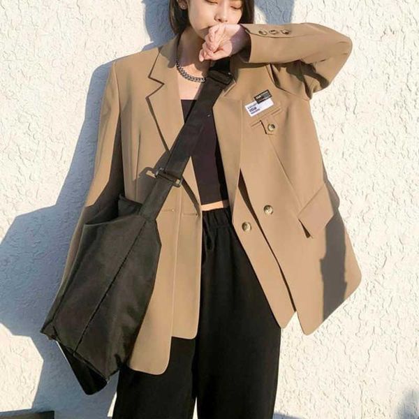 women's suits & blazers ieqj korea chic casual trend women long-sleeved black blazer solid color lapel two buttons loose fashion autumn, White;black
women's suits & blazers ieqj korea chic casual trend women long-sleeved black blazer solid color lapel two buttons loose fashion autumn, White;black