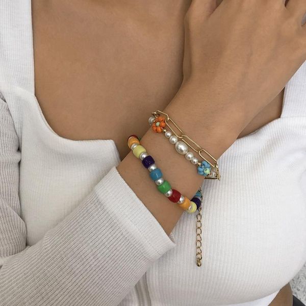 link, chain bohemian style imitation pearl resin candy color rice bead bracelet for women girls wedding jewelry, Black
link, chain bohemian style imitation pearl resin candy color rice bead bracelet for women girls wedding jewelry, Black