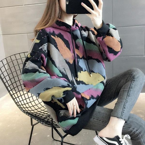 women's hoodies & sweatshirts plus velvet korean version 2021 loose thick all-match medium and long size sweater autumn warm jacket ins, Black
women's hoodies & sweatshirts plus velvet korean version 2021 loose thick all-match medium and long size sweater autumn warm jacket ins, Black