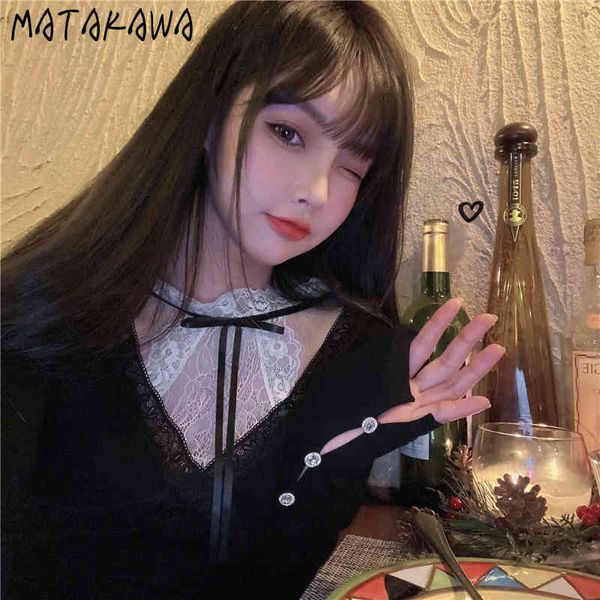 matakawa t-shirt women's tight fitting fake two pieces lace stitching long sleeve black spring woman tshirts 210513, White
matakawa t-shirt women's tight fitting fake two pieces lace stitching long sleeve black spring woman tshirts 210513, White