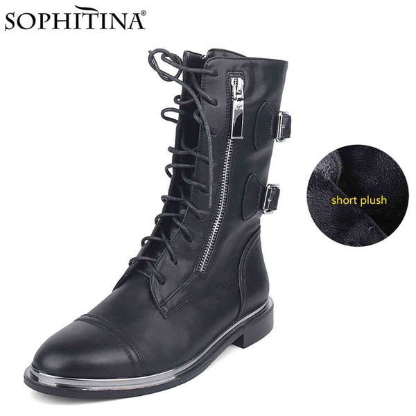 sophitina women's warm winter ankle boots with short plush classic lace up buckle riding combat mid calf low heel booties c779 210513, Black
sophitina women's warm winter ankle boots with short plush classic lace up buckle riding combat mid calf low heel booties c779 210513, Black
