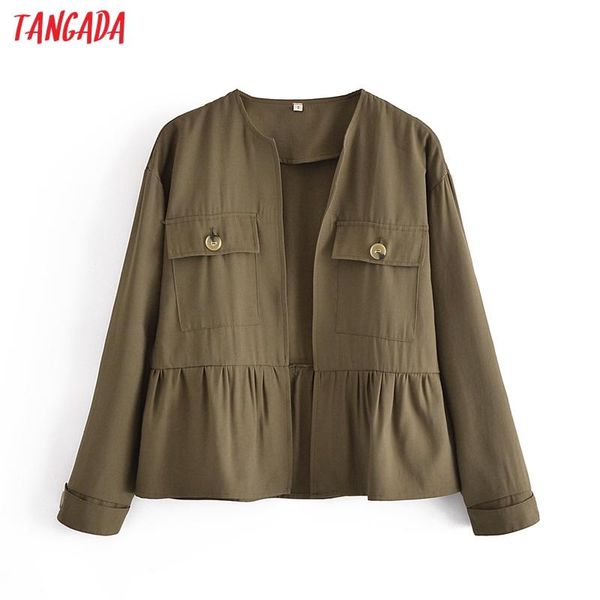 women's jackets tangada women amygreen ruffles coats jacket loose long sleeves pocket 2021 ladies elegant autumn 3w120, Black;brown
women's jackets tangada women amygreen ruffles coats jacket loose long sleeves pocket 2021 ladies elegant autumn 3w120, Black;brown