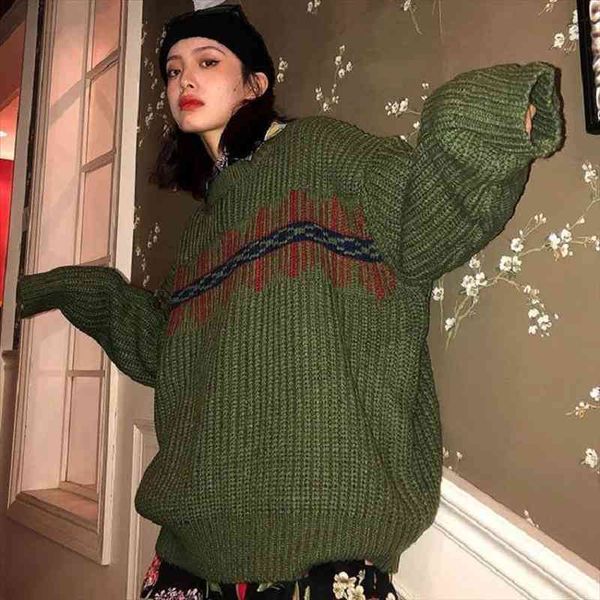 vintage dark green knitted sweater winter casual punk streetwear harajuku oversized long sleeve pullover gothic womens clothing, White;black
vintage dark green knitted sweater winter casual punk streetwear harajuku oversized long sleeve pullover gothic womens clothing, White;black