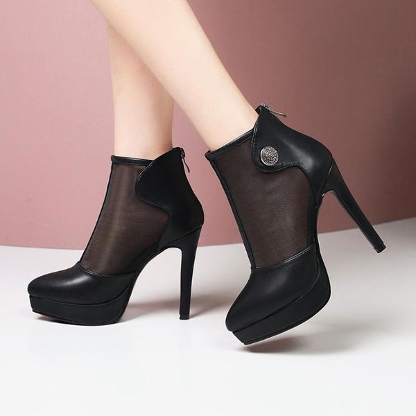 2021 thin high heels summer boots woman shoes zip up solid platform office lady boots 1, Black
2021 thin high heels summer boots woman shoes zip up solid platform office lady boots 1, Black