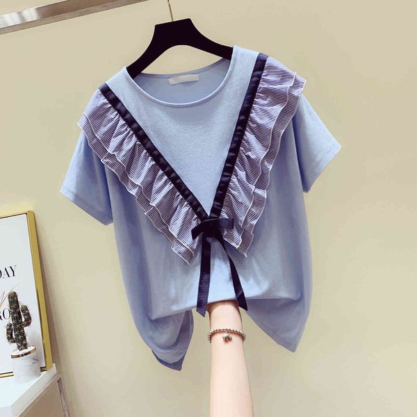 tee fashion women striped stitching ruffled bow short sleeve t-shirt female summer tshirt white shirt
tee fashion women striped stitching ruffled bow short sleeve t-shirt female summer tshirt white shirt
