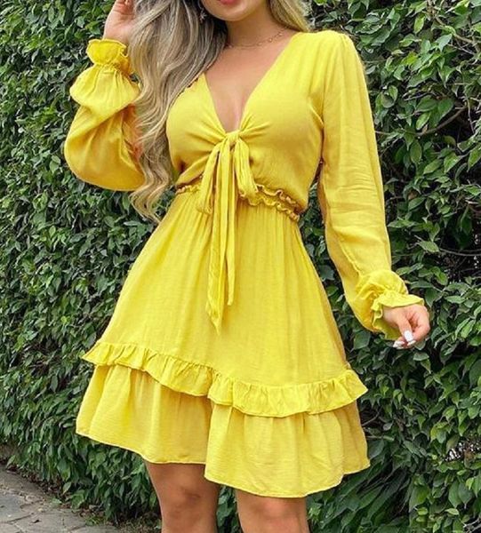 casual dresses autumn dress women long sleeve deep-v waist-controlled patchwork party yellow for holiday american style, Black;gray
casual dresses autumn dress women long sleeve deep-v waist-controlled patchwork party yellow for holiday american style, Black;gray