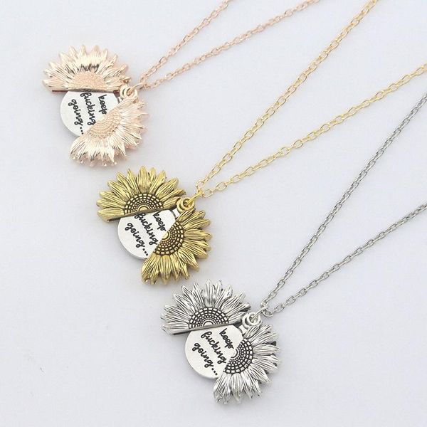 pendant necklaces women necklace sunflower double engraved charm long face can opener alloy creative wholesale, Silver
pendant necklaces women necklace sunflower double engraved charm long face can opener alloy creative wholesale, Silver