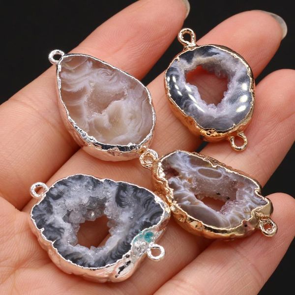 charms natural semi-precious stones black agate grey connector diy 15x25-20x30mm for jewelry making necklaces accessories gift, Bronze;silver
charms natural semi-precious stones black agate grey connector diy 15x25-20x30mm for jewelry making necklaces accessories gift, Bronze;silver