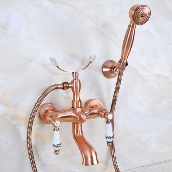 antique red copper brass double ceramic handles wall mounted bathroom clawfoot bathtub tub faucet mixer tap w/hand shower ana377 sets
antique red copper brass double ceramic handles wall mounted bathroom clawfoot bathtub tub faucet mixer tap w/hand shower ana377 sets