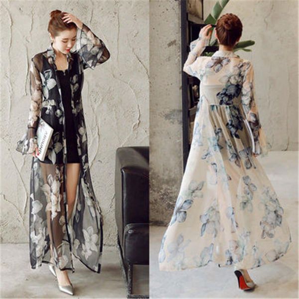 women's knits & tees plus size thin flower printed chiffon cardigan women maxi poncho 2021 summer fashion female long kimonos outwear c, White
women's knits & tees plus size thin flower printed chiffon cardigan women maxi poncho 2021 summer fashion female long kimonos outwear c, White