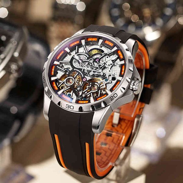 watch ailang brand genuine double flywheel men's automatic mechanical hollow business sports luminous, Slivery;brown
watch ailang brand genuine double flywheel men's automatic mechanical hollow business sports luminous, Slivery;brown