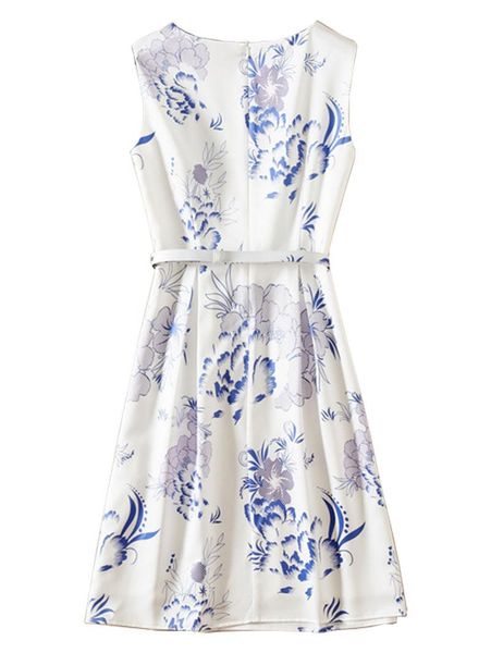 casual dresses blue and white porcelain flower print women a-line dress sleeveless with belt, Black;gray
casual dresses blue and white porcelain flower print women a-line dress sleeveless with belt, Black;gray