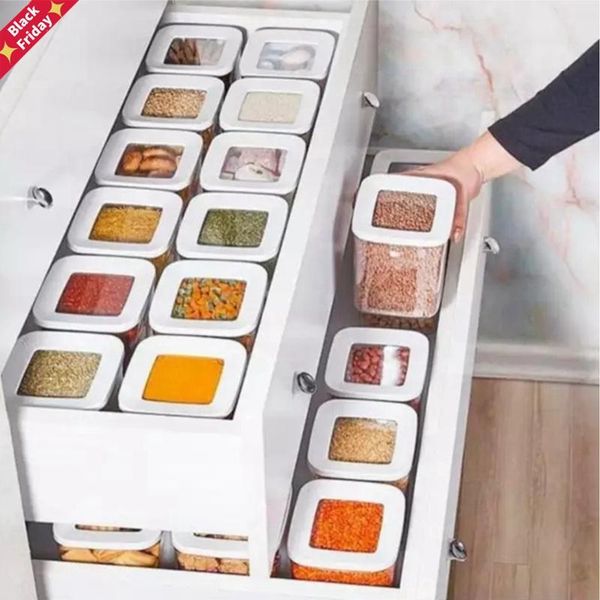 storage box kitchen organizer containers pantry spices legumes refrigerator transparent vacuum europe modern bottles & jar jars
storage box kitchen organizer containers pantry spices legumes refrigerator transparent vacuum europe modern bottles & jar jars