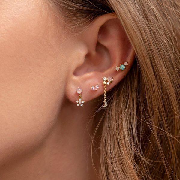 girls cubic zirconia moon star peach threaded stud earrings copper rabbit bear pendant for women party 18k gold plated white pink blue cz je, Golden;silver
girls cubic zirconia moon star peach threaded stud earrings copper rabbit bear pendant for women party 18k gold plated white pink blue cz je, Golden;silver