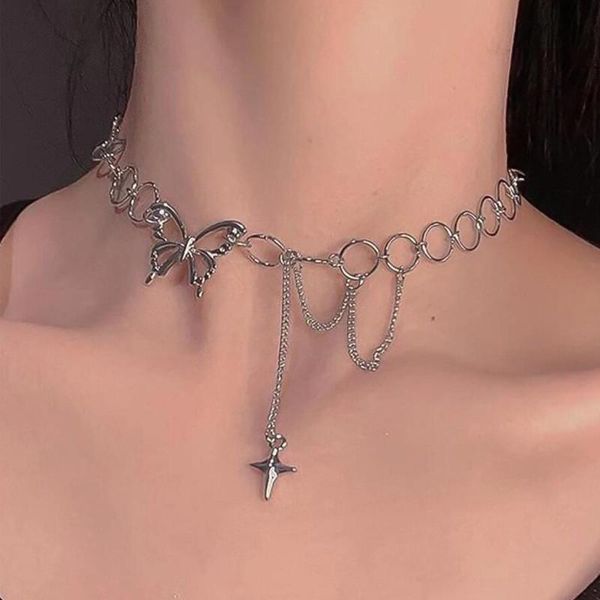 chokers 2021 fashion women elegant butterfly cross star chain pendant splicing necklace women's party jewerly, Golden;silver
chokers 2021 fashion women elegant butterfly cross star chain pendant splicing necklace women's party jewerly, Golden;silver