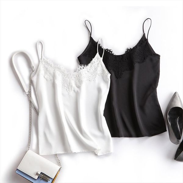 satin silk fashion women cami v neck lace summer solid color sleeveless sling tank plus size s, White
satin silk fashion women cami v neck lace summer solid color sleeveless sling tank plus size s, White