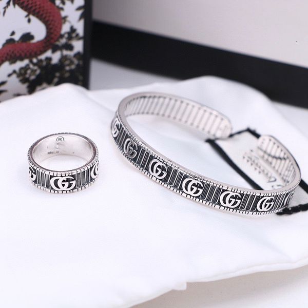 bangles bracelet 925 silver original gujiachi double g stripe open gear with thai kajia ring female, Black
bangles bracelet 925 silver original gujiachi double g stripe open gear with thai kajia ring female, Black