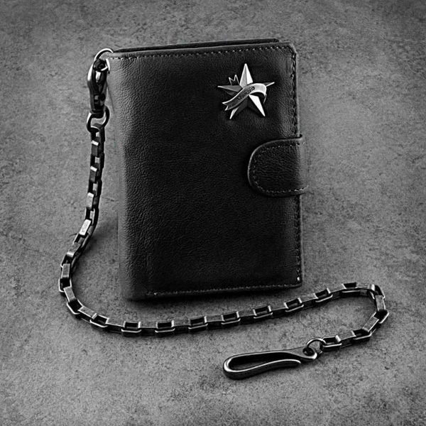 wallets men's star vintage biker real leather money card wallet w/ chain 3 color, Red;black
wallets men's star vintage biker real leather money card wallet w/ chain 3 color, Red;black